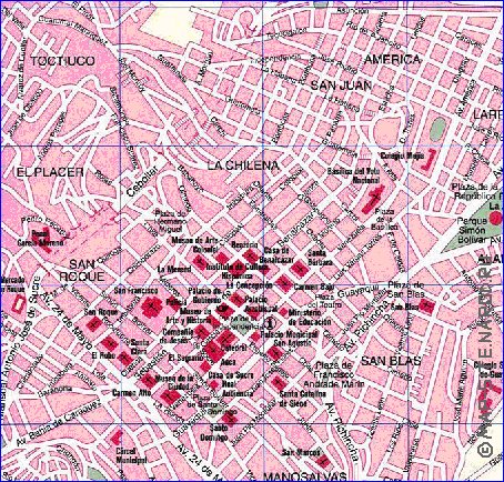 carte de San Francisco de Quito en espagnol