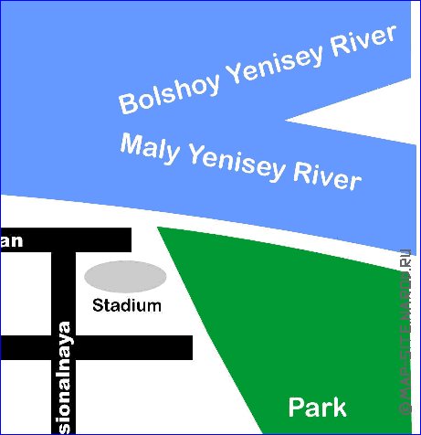 carte de Kyzyl en anglais