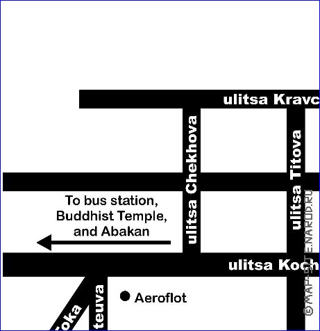 carte de Kyzyl en anglais