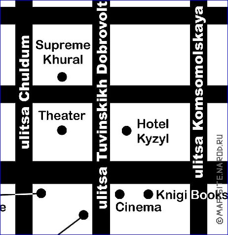 carte de Kyzyl en anglais