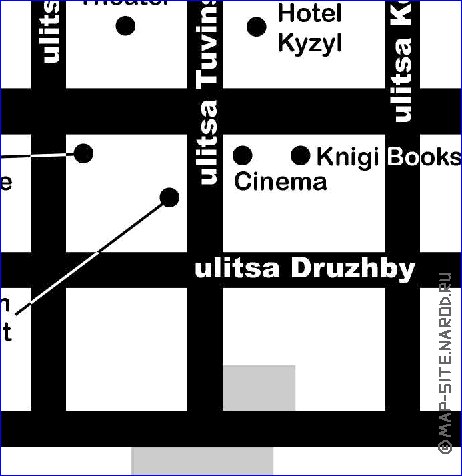 carte de Kyzyl en anglais