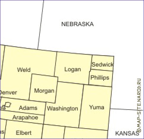 Administrativa mapa de Colorado