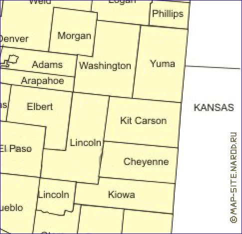 Administratives carte de Colorado