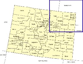 Administrativa mapa de Colorado