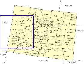 Administrativa mapa de Colorado