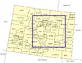 Administrativa mapa de Colorado