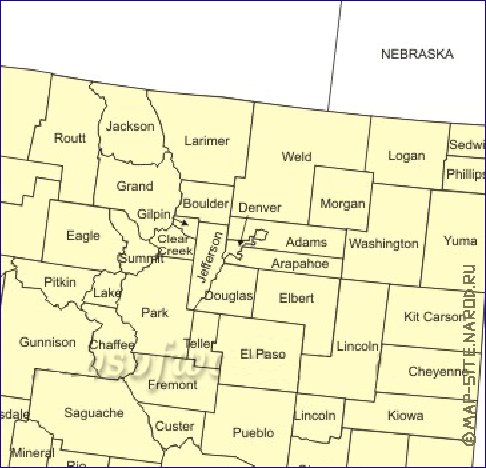 Administrativa mapa de Colorado