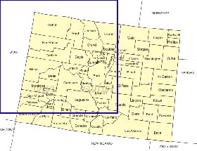 Administrativa mapa de Colorado