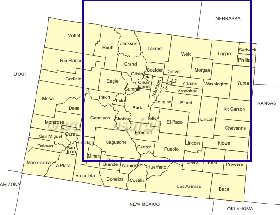 Administrativa mapa de Colorado