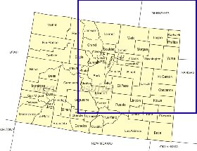 Administrativa mapa de Colorado