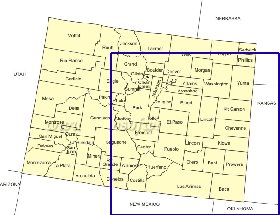 Administrativa mapa de Colorado