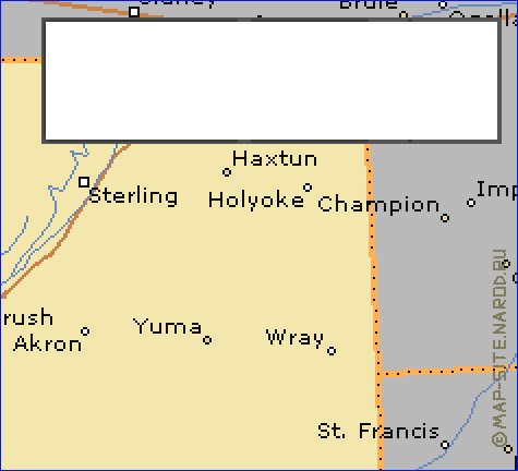 mapa de Colorado em ingles