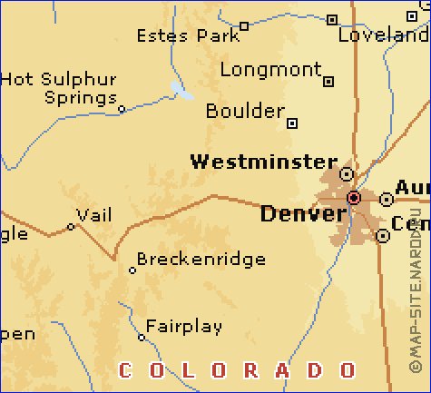 carte de Colorado en anglais