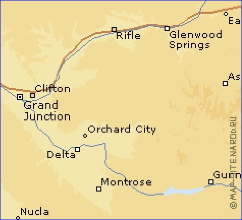 mapa de Colorado em ingles