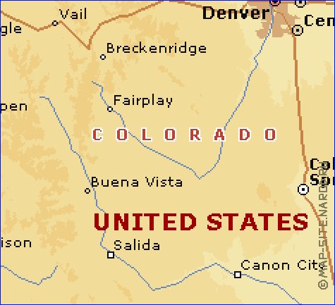 mapa de Colorado em ingles