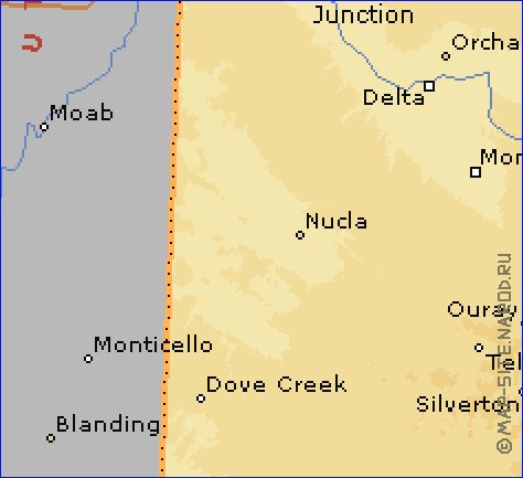 mapa de Colorado em ingles