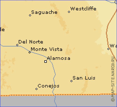 mapa de Colorado em ingles