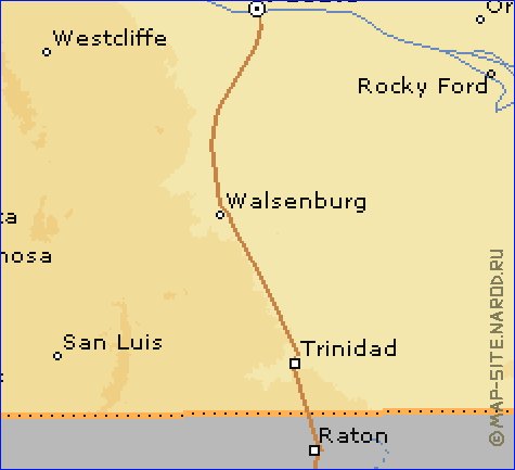 mapa de Colorado em ingles