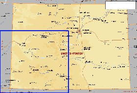 mapa de Colorado em ingles