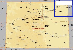 mapa de Colorado em ingles