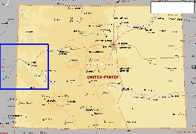 mapa de Colorado em ingles