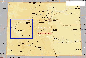 mapa de Colorado em ingles