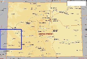 mapa de Colorado em ingles