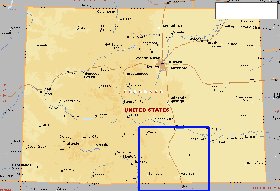 mapa de Colorado em ingles