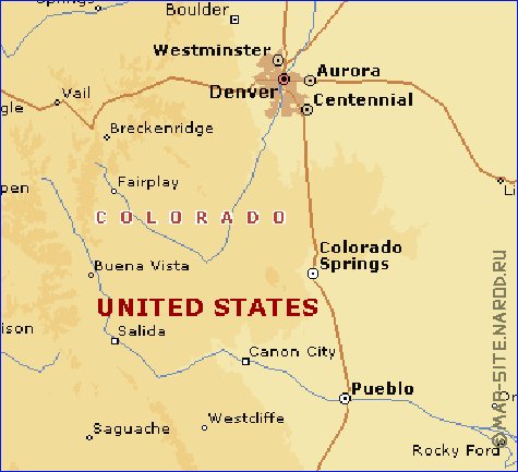 carte de Colorado en anglais