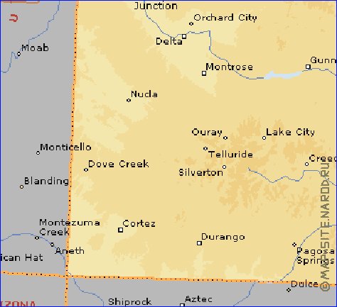 carte de Colorado en anglais