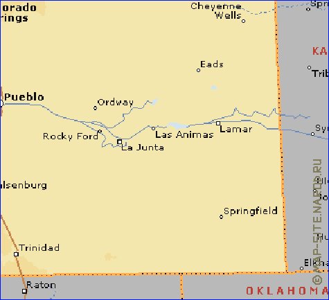 mapa de Colorado em ingles