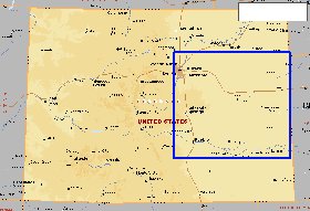 mapa de Colorado em ingles