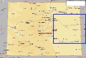 mapa de Colorado em ingles