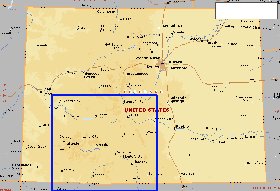 mapa de Colorado em ingles