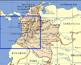 carte de Colombie en anglais