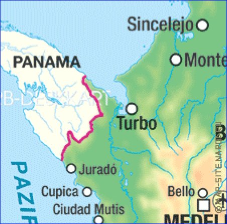 mapa de Colombia em alemao