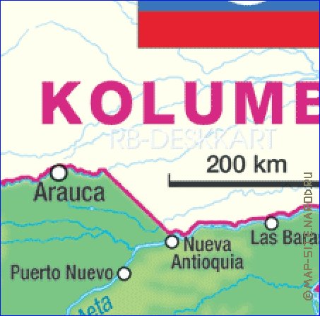 carte de Colombie en allemand