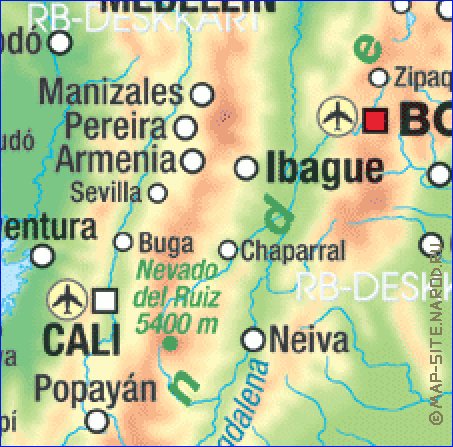 mapa de Colombia em alemao