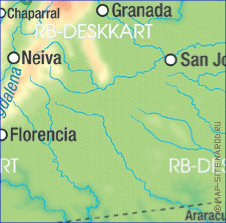 mapa de Colombia em alemao