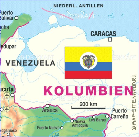 mapa de Colombia em alemao