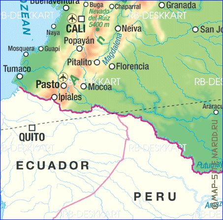 mapa de Colombia em alemao