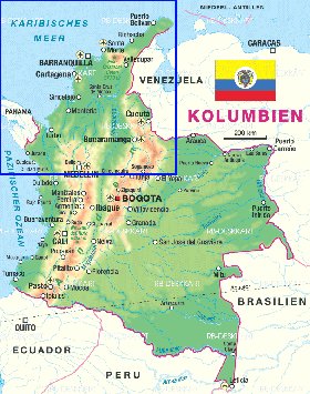 carte de Colombie en allemand