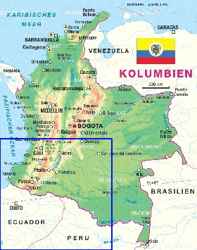 mapa de Colombia em alemao