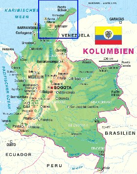 mapa de Colombia em alemao