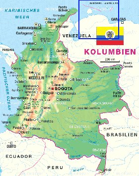 mapa de Colombia em alemao