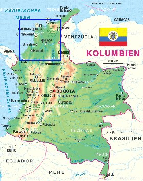 carte de Colombie en allemand