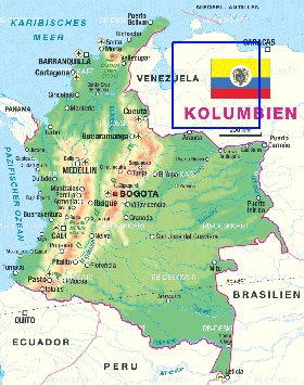 carte de Colombie en allemand