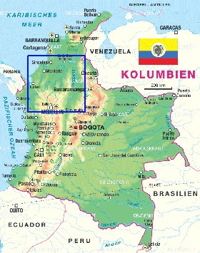 mapa de Colombia em alemao