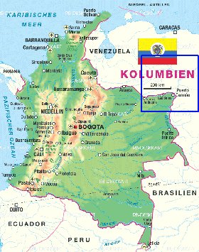 carte de Colombie en allemand