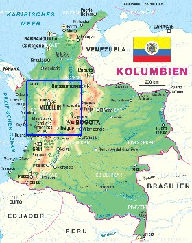 mapa de Colombia em alemao